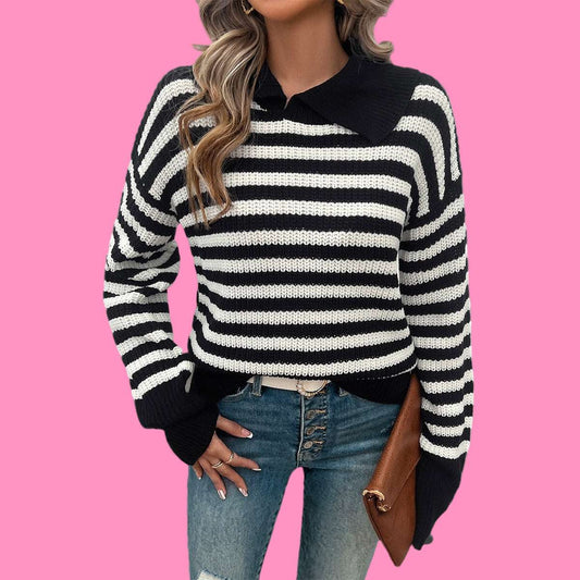 Loose Weave stripe Sweater
