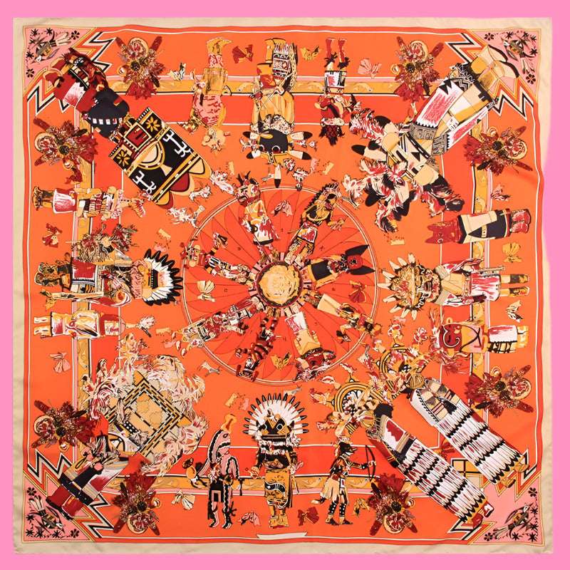 Twill Silk Square Scarf Mythical Series Printed Scarf