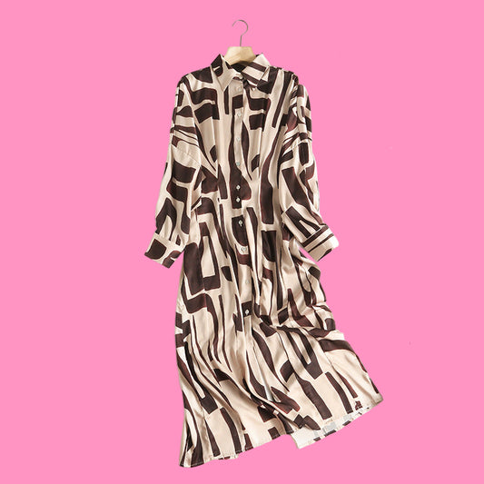 Geometric Print Shirt Dress