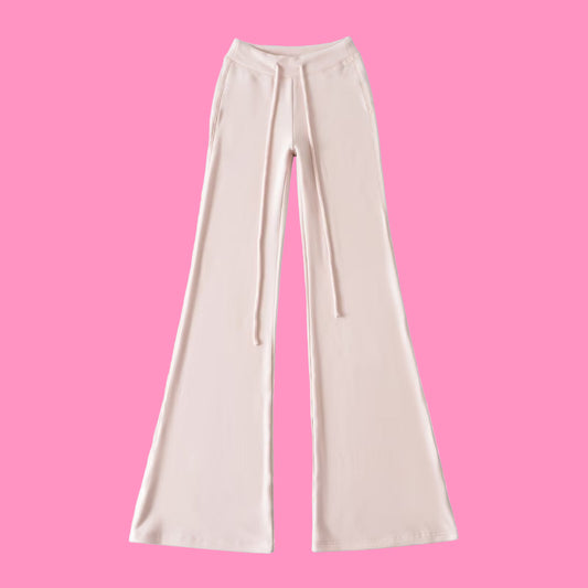 Drawstring yoga pants slim fit micro flared sports casual pants