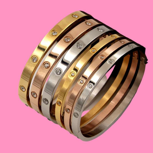 Gold Screw Bangle Bracelets