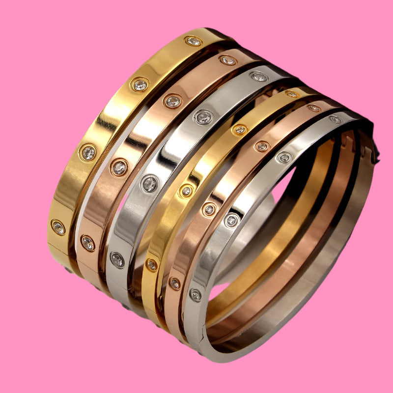 Gold Screw Bangle Bracelets