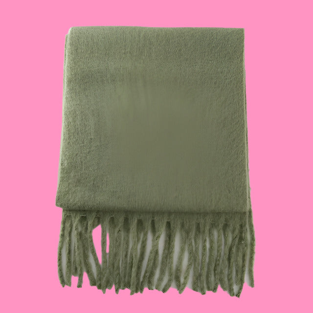 Scarf Cashmere Warm Wrap Pashmina Solid Foulard Scarves Shawls Thick Soft Blanket Large Tassels