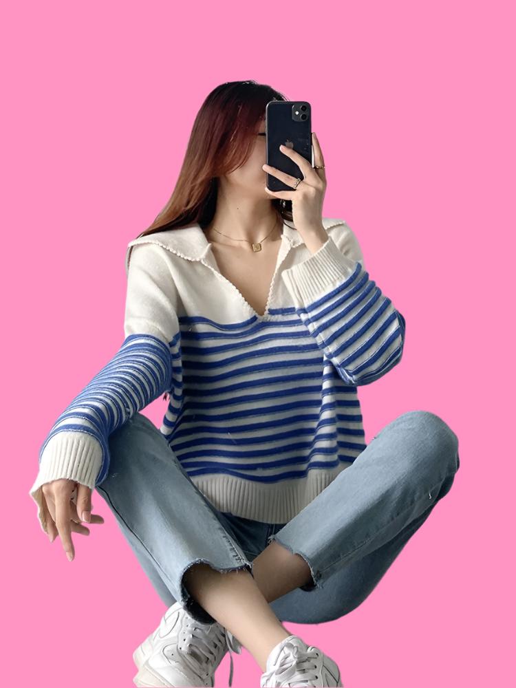 Lese's Striped Knitted Pullover