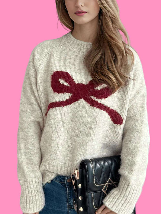 Round neck Bow sweater