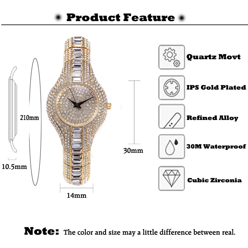 Hello Ice Full Iced Baguette Cut Women’s Quartz Watch