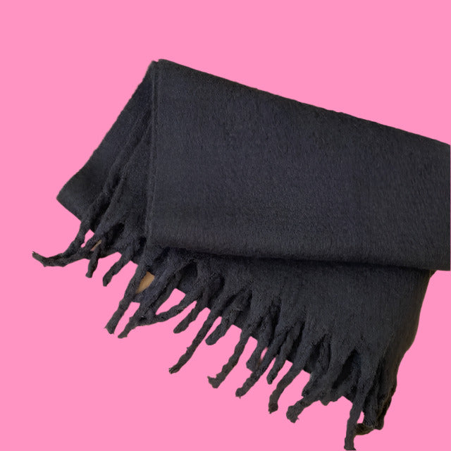 Scarf Cashmere Warm Wrap Pashmina Solid Foulard Scarves Shawls Thick Soft Blanket Large Tassels