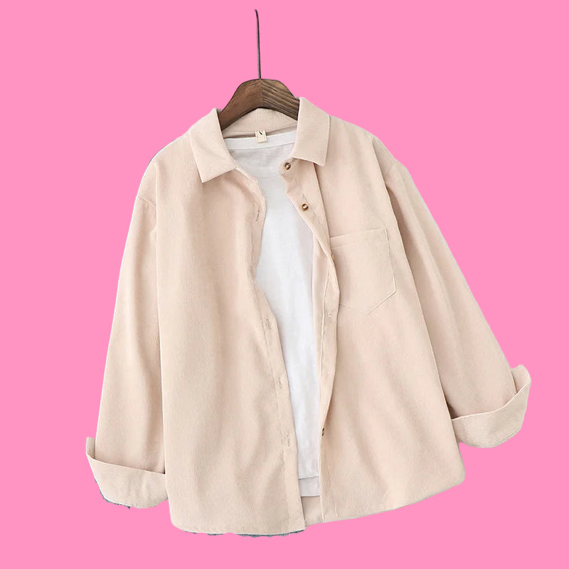 Loose Boyfriend Style Corduroy Shirt