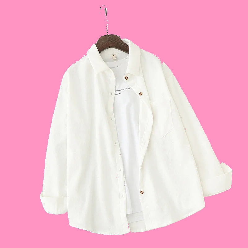 Loose Boyfriend Style Corduroy Shirt