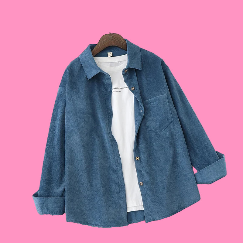 Loose Boyfriend Style Corduroy Shirt