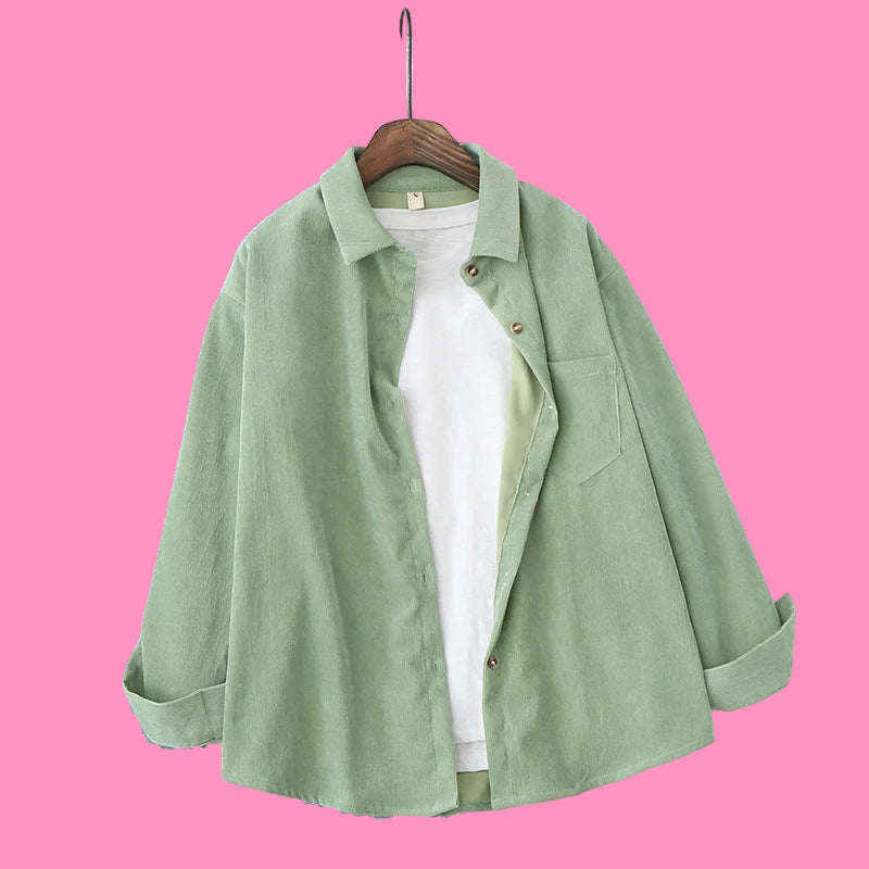 Loose Boyfriend Style Corduroy Shirt