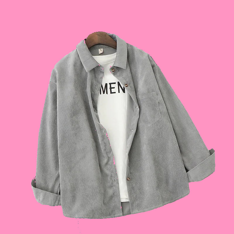 Loose Boyfriend Style Corduroy Shirt