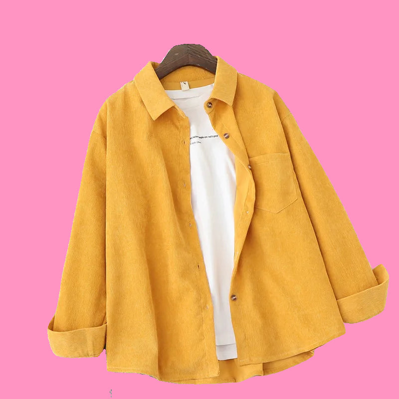 Loose Boyfriend Style Corduroy Shirt