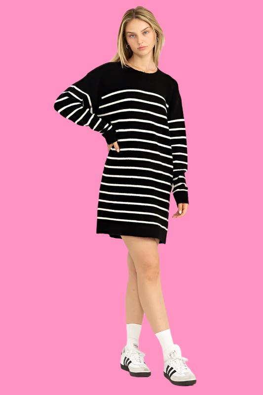 Casually Chic Striped Sweater Dress