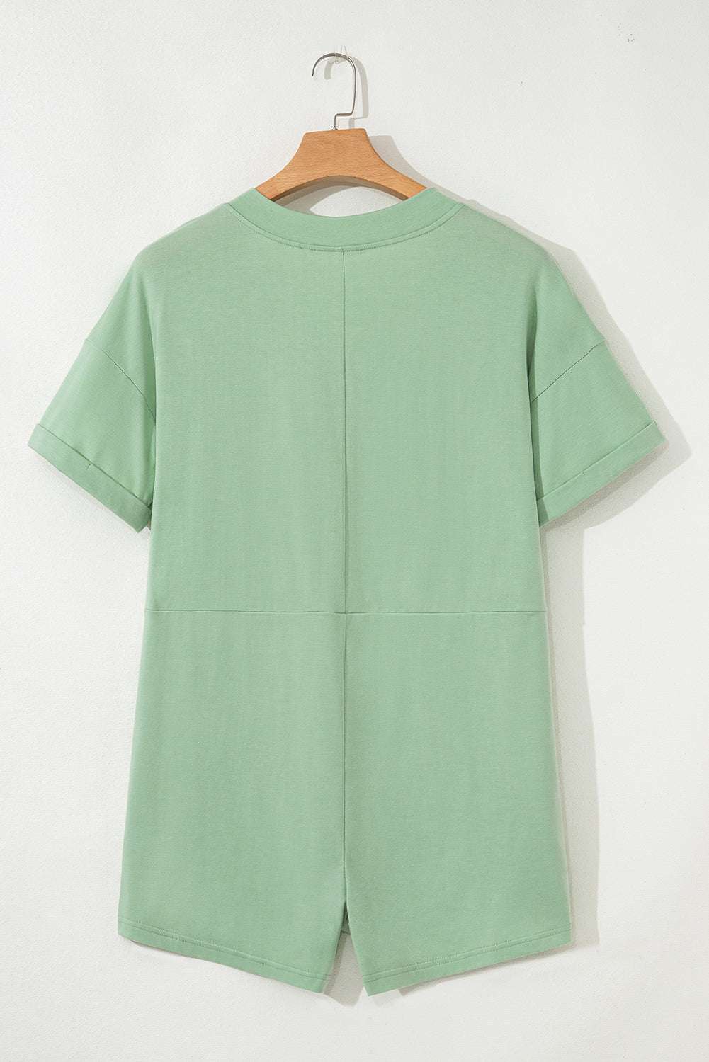 Loose Half Sleeve V Neck Romper